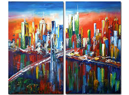 Leonardo da vinci estimated date: City Sunrise Original Artwork 50 Off Canvas Paintings