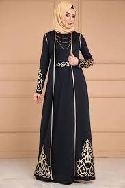 A S M Gold Baskili 2 Li Elbise Kombin Asm2055 Laci Muslim Women Fashion Fashion Dresses Abayas Fashion