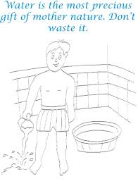 Printable water safety coloring pages. Save Water Save Environment Coloring Page