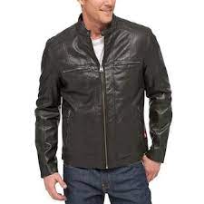 Men S Levi S Faux Leather Racer Jacket Kohls Black Faux Leather Jacket Jackets Men S Coats And Jackets