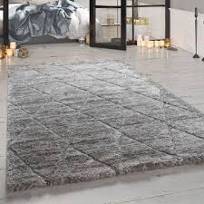 Unsere natur teppiche erhalten sie ungefärbt in unterschiedlichen beige und natur nuancen. Hochflor Teppich Rauten Muster Meliert Grau Teppich De
