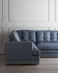 The most common gray leather sofa material is leather. Estacado Blue Grey Sectional