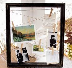 Einen Rahmen Selber Machen Mit Garn Zum Aufhangen Der Fotos Fotocollage Selber Machen Diy Rahmen Fotocollage