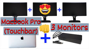 Obvus solutions minder laptop tower stand. Macbook Pro Touch Bar With 3 Monitors Display Using Dell D6000 Dock Youtube