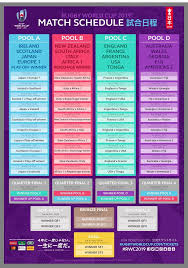 The Match Schedule For The 2019 Rugby World Cup In Japan