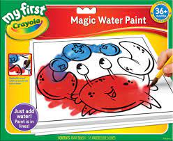 Amazon Com Crayola My First Crayola Magic Water Paint Art Tools 16 Pages And Brush The Paint Is In The Paper Toy Toddler Art Supplies Crayon Set Crayola