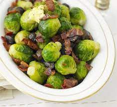 Brussels Sprouts With Bacon Chestnuts Recipe Bbc Good Food Recipes Christmas Food Dinner Christmas Food