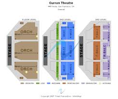 Shn Curran Theatre Seating Chart Golden Gate Theatre In San