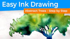 Painting Abstract Trees with Ink - How to get this amazing effect ...