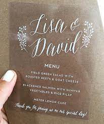 Clear Menu Vinyl Invitation A2 Transparnet Invitations Wedding Summer Vegetable Vegetable Rice Pilaf Invitations