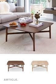 Clean Bevelled Edges Softly Rounded Corners And Sculpted Brace Bars Distinguish The Brezza Table Mid Century Modern Coffee Table Table Coffee Table