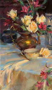 Passion Roses And Tea Art Painting Art Beautiful Paintings