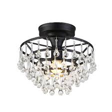 This style is often ornate, and can include details like crystal accents and exquisite brass finishes. Tayanuc Crystal Chandelier Ceiling Light Black Flush Mount Crystal Ceiling Light Fixture For Hallway Bedroom Living Room Buy Online In Antigua And Barbuda At Antigua Desertcart Com Productid 154916464