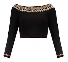 Black Boat Neck Crop Top Lehenga 43 Latest Boat Neck Blouse Designs To Try In 2020 In 2020 Black Saree Blouse Designs Blouse Neck Designs Black Blouse Designs