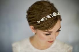 Crystal And Pearl Bridal Browband Hair Vine Estelle Short Wedding Hair Pixie Wedding Hair Short Hair Bride