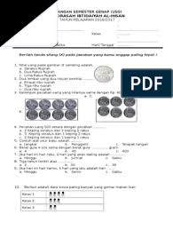 Diawal semester 2 ini materi matematika untuk kelas 1 sd dimulai dengan pembelajaran mengenal bilangan cacah. Contoh Soal Usg Kelas 2 Sd Mi