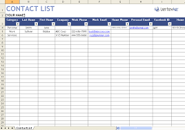 excel contact list template