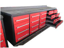 Because you may be working on various projects in your garage, you might want to invest in a workbench too. China Factory Direct 10ft Steel Garage Storage Workbench Tool Cabinet China Metal Work Bench Drawer Steel Work Bench