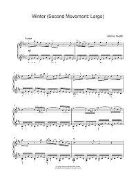 Antonio Vivaldi Winter From The Four Seasons Second Movement Largo Sheet Music Notes Chords Score Download Printable Pdf Sheet Music Notes Vivaldi Music Notes
