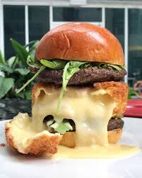 Stickaforkinme Food Travel On Instagram Camem Burger Amour De Miami S Camembert Burger Deep Fries An Entire Wheel Of Cheese And օօʐɛֆ With Deliciousness