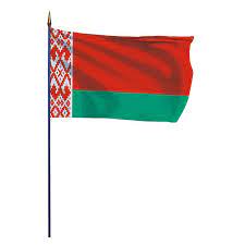 Drapeau biélorussie, de table, pour bateau/voiture, sur hampe, pavillon, fanion, guirlande, écusson, pin's. Drapeau Bielorussie Monte Sur Une Hampe En Bois Doublet