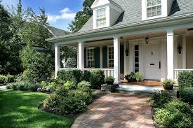 Front Yard Landscaping Ideas Porch Traditional With Classic Brick Porch Landscaping Farmhouse Landscaping Front Porch Garden