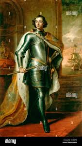 Portrait of Peter I by Godfrey Kneller, 1698. This portrait was Peter's gift  to the King of England Stock Photo