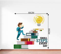 Buy Rawpockets Decals ' Small Steps Every Day Motivation Quote' Large Size  Wall Sticker (Wall Coverage Area - Height 85 cms X Width 85 cms)(Pack of 1)  Online at Low Prices in India - Amazon.in