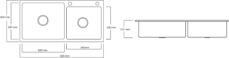 bravo kitchen sink hm8245 double square