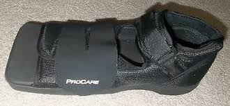 Procare Black Medical Boot Sz Medium Square Toe Velcro Left
