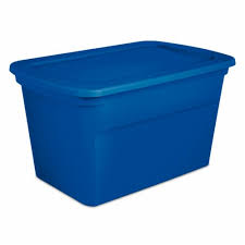 Rubbermaid roughneck 10 gallon plastic tote container bin with stay tight lid for rugged, reusable, stackable storage, dark indigo metallic (16 pack) rubbermaid. Sterilite Storage Tote Box Blue Morpho 30 Gal Fred Meyer