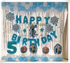 Blue and white candy at a frozen birthday party! Amazon Com Frozen Birthday Party Decoration Birthday Balloon Arrangement Package Princess Birthday Background Decoration Items Home Improvement