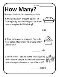 Engaging questions and fun visuals motivate students to master new concepts. Thanksgiving Word Problems First Grade Thanksgiving Math Word Problems 1st Grade