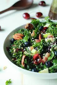 Cherry Summer Kale Salad With Balsamic Vinaigrette Recipe Kale Salad Recipes Healthy Recipes Healthy Snacks Recipes
