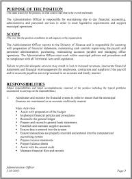 Identified and communicated problems during an engagement and proposed solutions in a timely manner. Job Description Administration Officer Pdf Free Download