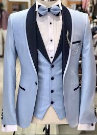 Stylish Shawl Collar Light Blue Tuxedo By Sam Boutique Fashion Suits For Men Designer Suits For Men Wedding Suits Men
