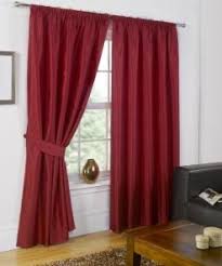 Each curtain panel is 90″ wide x 54″ drop (228 x 137cm)pack contents: Faux Silk Collection Luminous Lined Pencil Pleat Curtains In Red Homefords