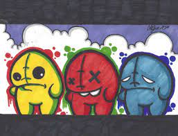 First, draw the outline of the head and then draw in a waved line for the mouth. Drawing Graffiti Cartoons Novocom Top