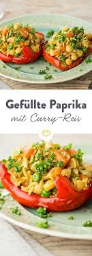 Gefullte Paprika Mit Curry Reis Rezept Rezepte Einfache Gerichte Curryreis