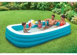 Inflatable Family Pool Deluxe 10 Foot Durable Pvc Swimming Wading Outdoor Pool Family Lounge Pool Family Pool Family Inflatable Pool