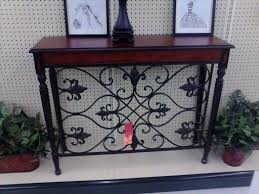 Cherry Wood Wrought Iron Fleur De Lis Console Table Hobbylobby Fleur De Lis Wall Table Table Decor