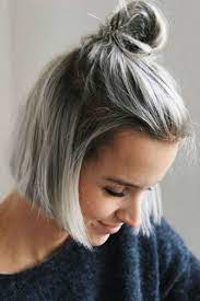 Carre Court Coiffures Cheveux Gris Teinture Cheveux Cheveux Gris Cendre