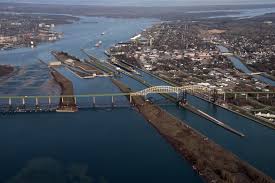 The Sault Ste Marie International Bridge Which Connects Ontario Canada And Michigan Great Lakes Ships Michigan Gov Great Lakes