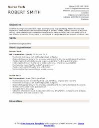 Nurse Tech Resume Samples Qwikresume