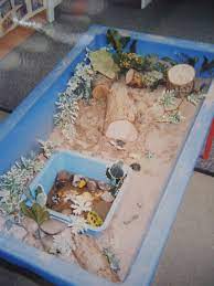 Adding A Bowl To Create A Pond For The Wildlife Small World Play In The Sand Miniatyrer Miljo