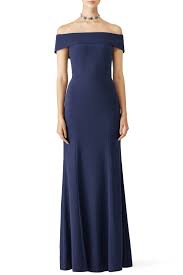 Laundry By Shelli Segal Navy Off Shoulder Gown Off Shoulder Gown Off Shoulder Dresses Gowns