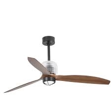 Sloped ceiling compatible up to 19 degrees, this fan suits a variety of indoor spaces, like living rooms, and outdoor spaces. Ceiling Fan Light Deco Fan Summer Winter Dc Motor Black Wood Led 3000k 600lm O128cm H48 4cm Faro Nedgis Lighting