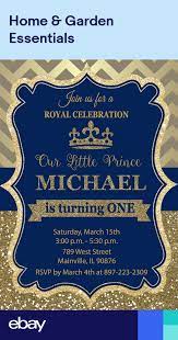 Prince Royal King Blue Gold First Birthday One Birthday Party Invitation Ebay Prince Baby Shower Invitations Prince Birthday Invitations Prince Birthday Party