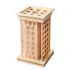 With a top hook that fits over door handles or shower bars, it keeps essentials close at hand. Essential Oil Organizer Wooden Cosmetic Storage Case Rotating Toiletr Ninthavenue Europe