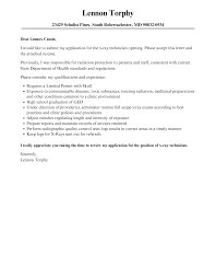 X Ray Technician Cover Letter Velvet Jobs